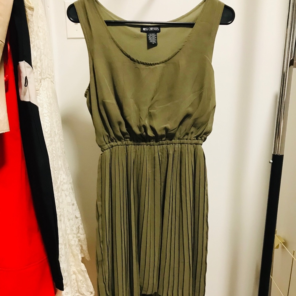 Olive Green High-Low Dress